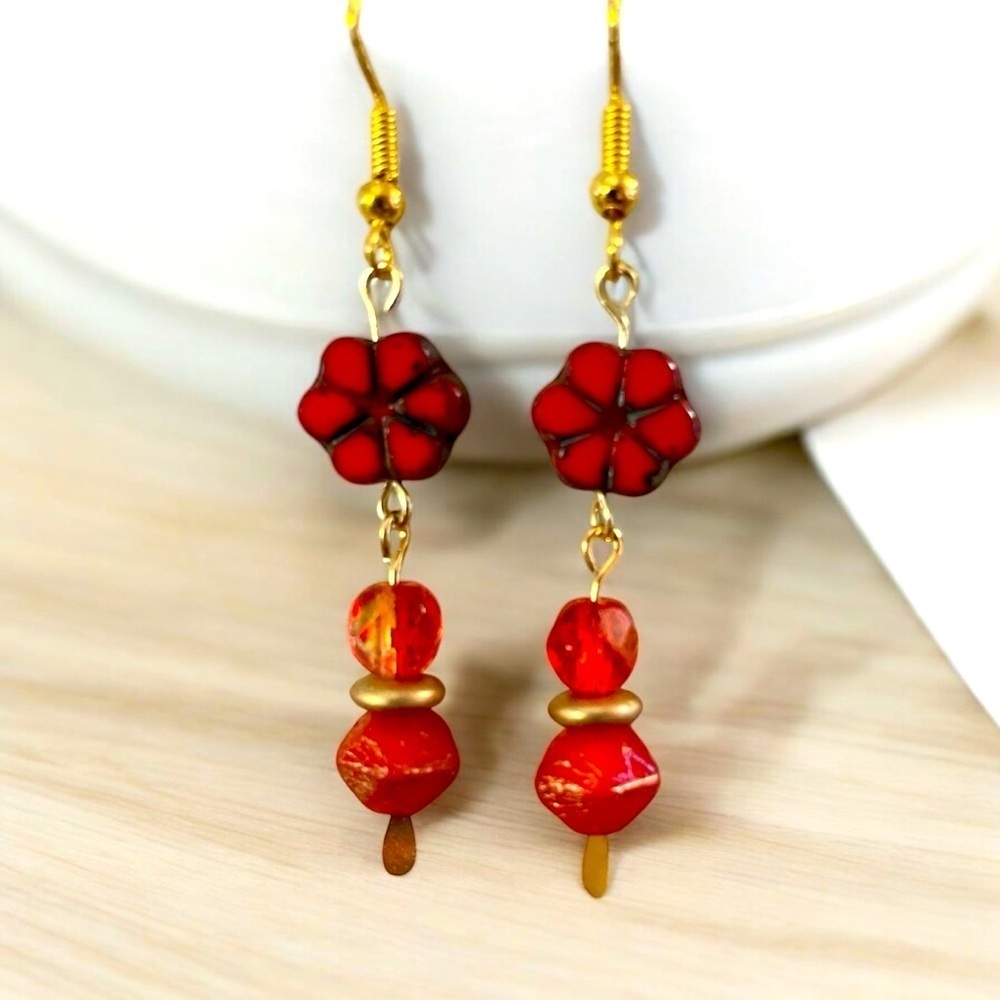 Czech Glass Beaded Earrings